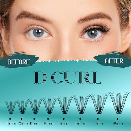 GEMERRY Individual Eyelashes 40D Curl Cluster Lashes Natural Eyelash Extension 280pcs Mixed Tray Reusable Handmade Home Application (40D-0.07D-10-18MIX) - Image 4
