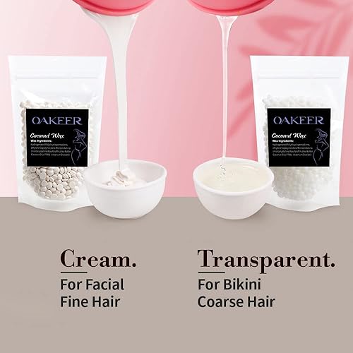Miniatura 3 de Oakeer Kit de depilación de granos de cera con 6 bolsas de cera Pro Ice Cream Beans para depilación fina para mujeres, brazos, cejas, labios, bikini