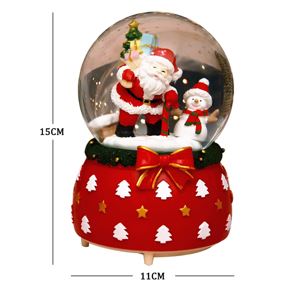 Lanterna di Natale che fila scintillio acqua neve Globe Lanterne Santa Scena Acqua Globe (Rosso)