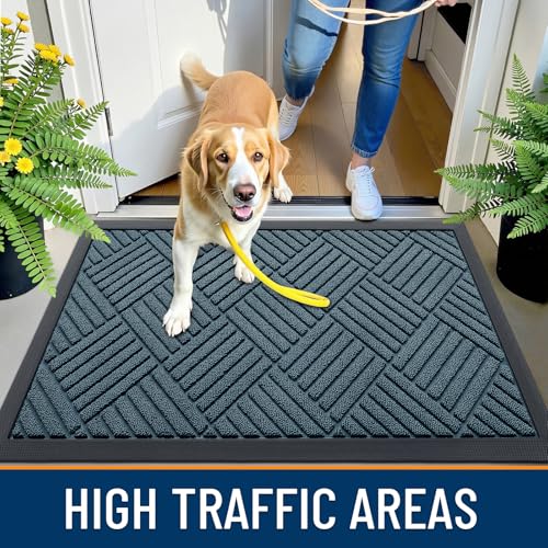 Image of OLANLY Front Door Mat Outside Entrance 35x23, Waterproof Heavy-Duty Doormat