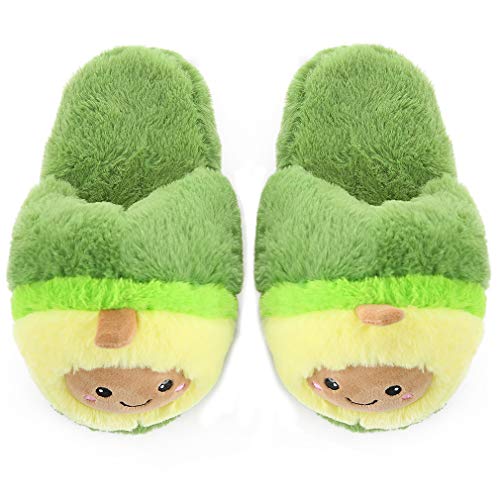 Plush Pitaya Mangosteen Pineapple Avocado Slippers for Women Fruit Wide Womens Slippers2