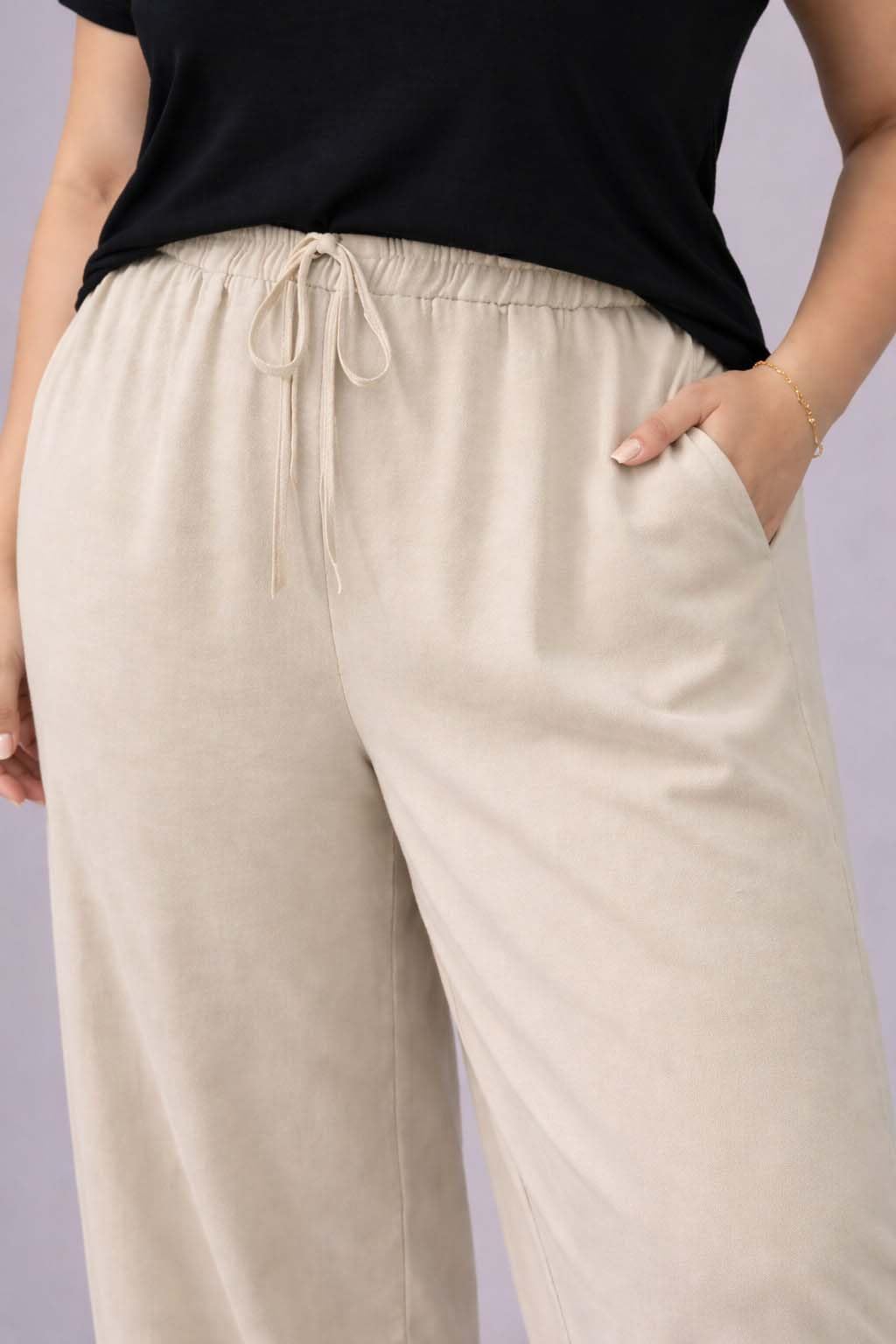 KOTTY Womens Wide Leg Pants with Elastic Waist for Casual Wear and All Day Comfort-KTTWOMENSPANT975_6XL 1