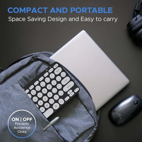 Amkette Optimus BT 4 in 1 Wireless Keyboard 2.4 GHz & Bluetooth 5.0 Connectivity with 3 Bluetooth and 1 USB Device, Compact Bluetooth Keyboard,... - Image 5