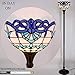 WERFACTORY Tiffany Floor Lamp Navy Blue Baroque Stained Glass Light 12X12X71 Inches Pole Torchiere Standing Corner Torch Uplight Decor Bedroom Living Room Home Office S003B Series