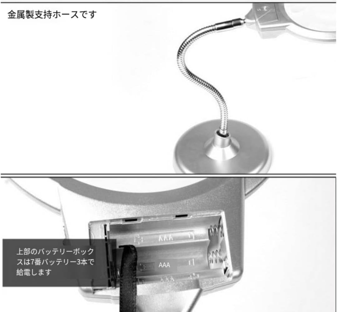 ZMBJ 拡大鏡鏡台灯 折りたたみLED拡大鏡メタルスタンドハンズフリー拡大鏡読書修理趣味工芸品スタンド工作観察新聞を読む 【デスクファイルソーター-アルバム】