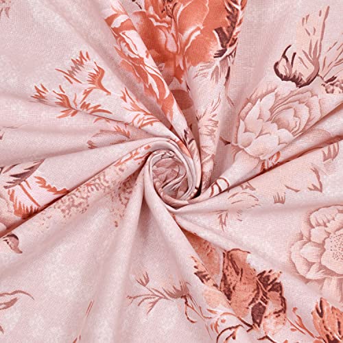 Image of LINENWALAS Cotton Curtains for Long Door Set of 2, Linen Textured Doors Curtains for Home Decor, Hangs Elegantly with Eyelet Rings (4.5ft x 6 ft,) Pink Rose