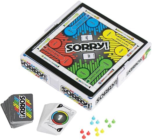 - Sorry Board Game for Kids and Family, Classic Strategy Tabletop Game with Cards and Pawns | 2 to 4 Players | Ages 8 Plus | Indoor Game Night Set