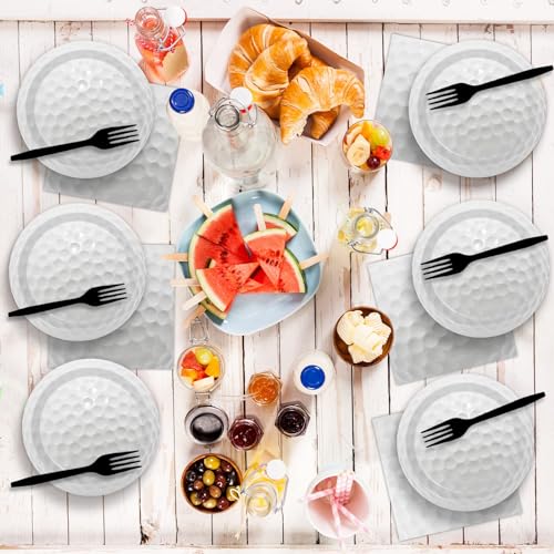 Image of gisgfim 24 Pcs Golf Paper Plates 7 inch Golf Birthday Party Disposable Dessert Plates Supplies Decorations Tableware for Fans Wedding Party Baby Shower Birthday