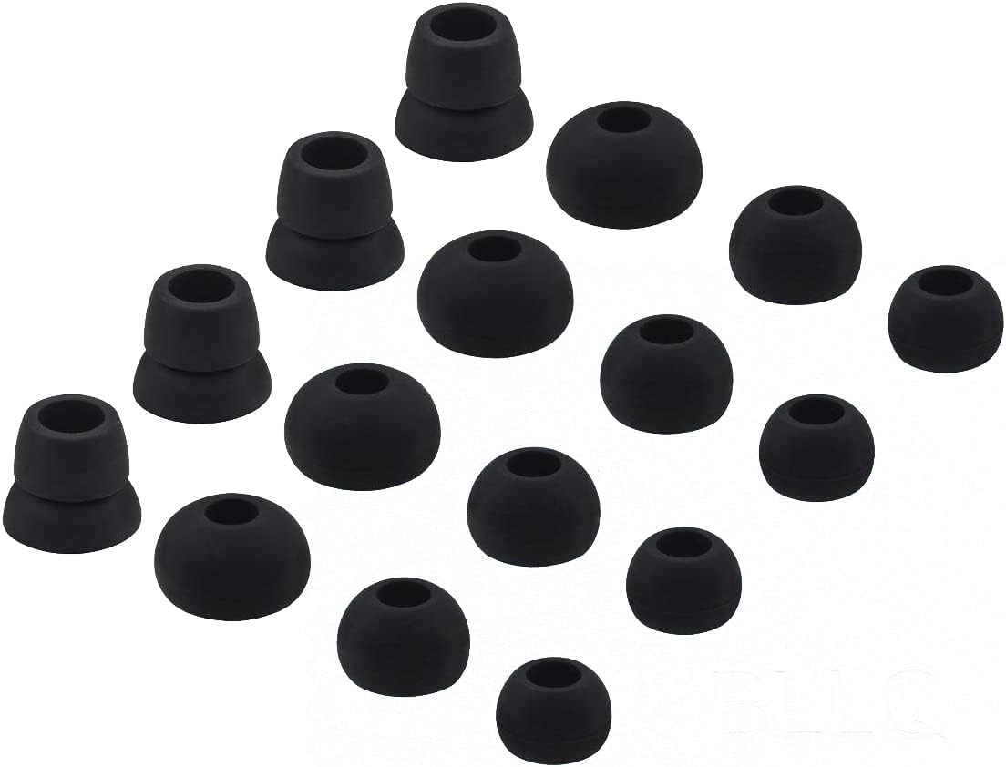 Black Replacement Earbuds Tips with Storage Box for Beats Powerbeats3 Headphones -Eartips 16PCS 8 Pairs with 4 Size Options for Powerbeats Black pbb16