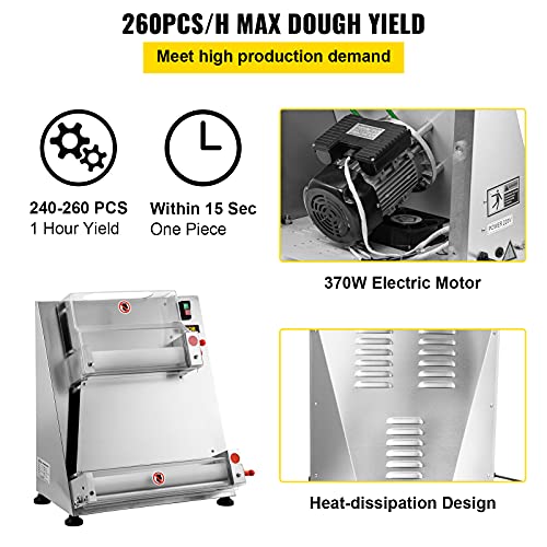 Vevor COMMERCIAL DOUGH ROLLER SHEETER 15.7Inch Electric Pizza Dough Roller Machine 390W Automatically Suitable thumb #4