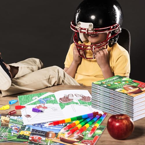 image for BenLouis 24 Pcs Football Mini Coloring Books Kids Football Theme Party