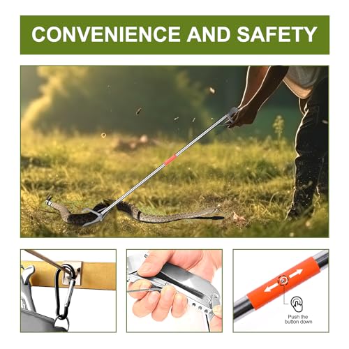 Image of 1pcs 60 inch Reptile Tongs Snake Grabber Tool Professional All-Aluminum Alloy Snake Tong Grabber Rattle Snake Catcher Wide Jaw Handling Tool with Lock 1pcs Car Cleaning Gels