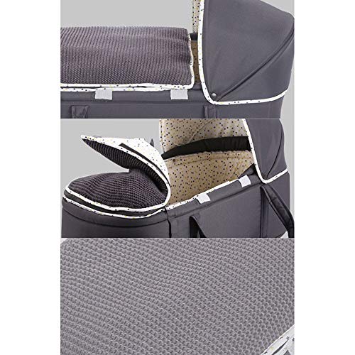 Olpchee Portable Baby Carrycot Baby Travel Bed Crib Infant Transporter Basket with Canopy and Handle for 0-12 Months Babies