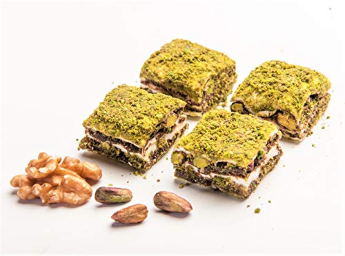 Marmara Turkish Delight Premium Traditional Variety Gift Tin Box Dessert Confectionery Barberry Pomegranate Pistachio Baklava Walnuts Crescent Cogan Flaked Almond Sweet Pearls 500 gram by Marmara - Thumbnail 4