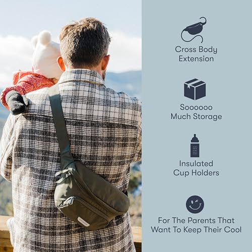 Colugo On-The-Go Stroller Organizer Insert with Zipper, Caddy with Cup Holder, Stroller Accessories for Parents specially designed to fit to your stroller with Non Slip Straps (Black)