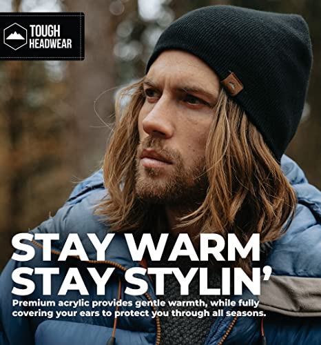 Daily Knit Beanie By Tough Headwear - Warm, Stretchy & Soft Beanie Hats For Men & Women - Year Round Comfort - Serious Beanies For Serious Style Black Osfa #TOP3