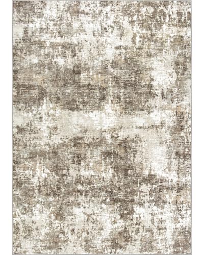 Area Rugs 9x12 Living Room: Large Modern Abstract Washable Rug Soft Indoor Anti Slip Carpet for Under Dining Table Bedroom Nursery Home Office Brown