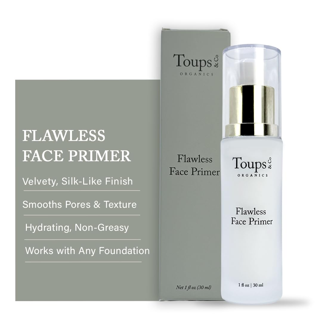 Toups & Co Flawless Face Primer | Velvety Smooth, Silk-Like Finish | Pore-Minimizing, Hydrating & Antioxidant-Rich | Non-Comedogenic, Humidity-Proof Base for Any Foundation 1 Fl Oz (Pack of 1)
