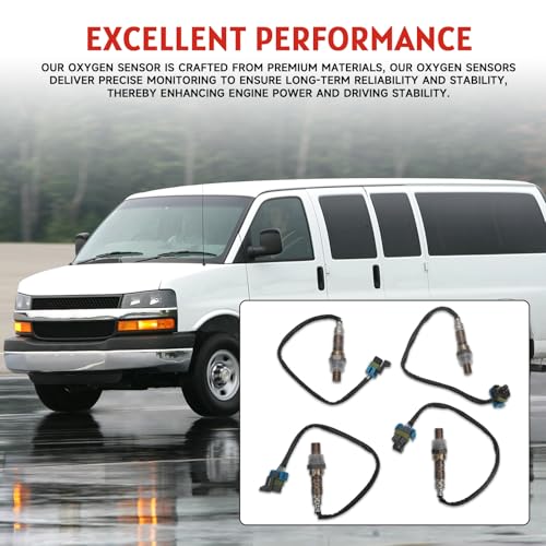Sensor de Oxígeno 4 piezas compatible para Chevy Express y GMC Savana miniatura 6