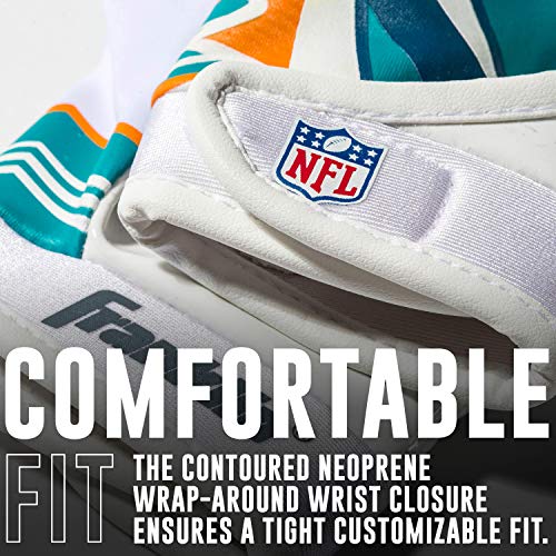 Image of Franklin Sports Youth NFL Football Receiver Gloves - Kids Football Gloves Pair - NFL Team Logos and Silicone Palm
