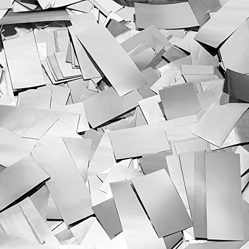 Image of Sumind 200 Grams Foil Silver Confetti Large Glitter Metallic Throwable Scatter Table Party Confetti for Wedding Graduation Birthday Baby Shower Christmas Celebrations New Years Party Decorations