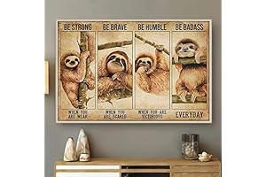 Retro Be Strong Be Brave Be Humble Be Badass Sloth Poster