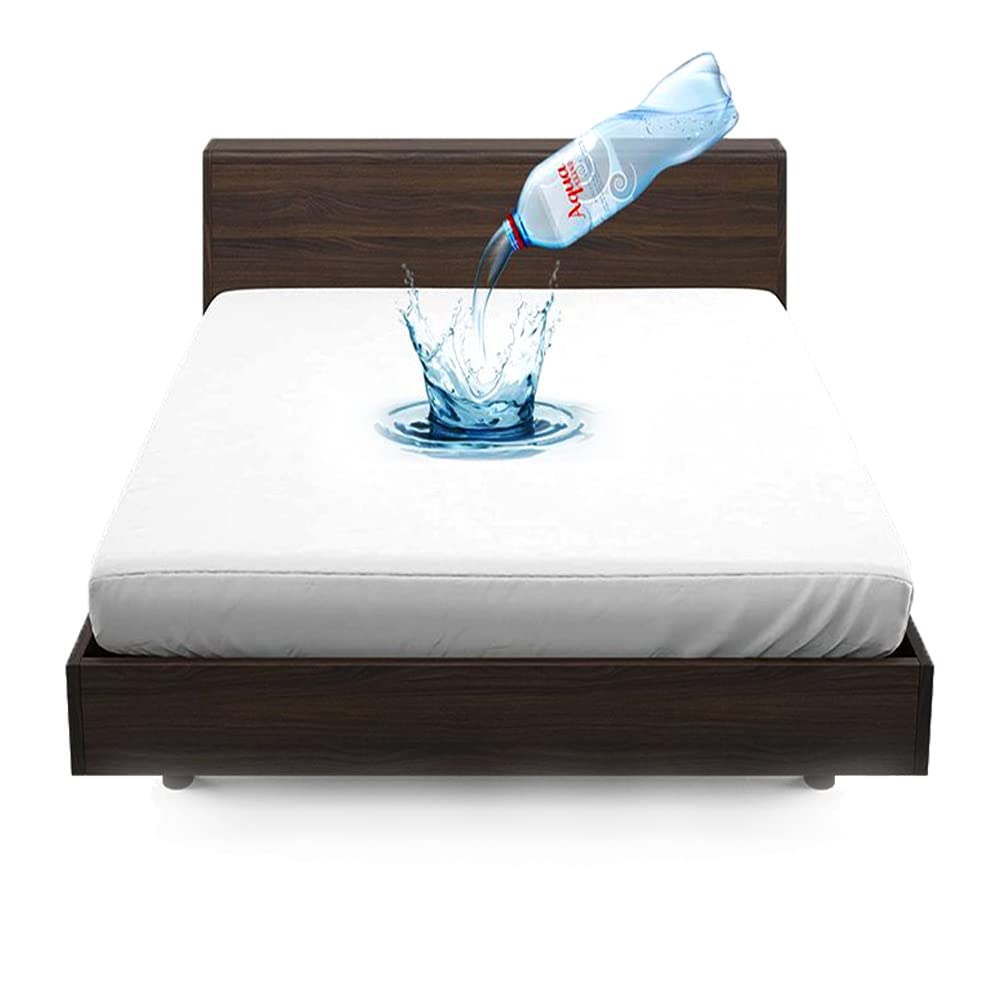 A ATH COLLECTION 100% Cotton Waterproof Terry Towel Mattress Protector Topper Super Absorbent Fitted Bed Sheet Stain Resistant 30 CM Deep Machine Washable Cover (BUNK BED)
