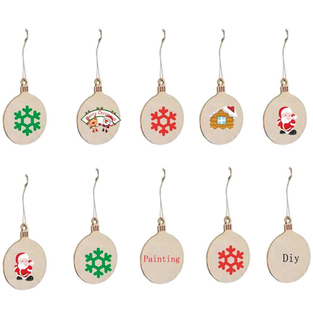 Lot De 50 Boules De Noël Rondes En Bois Vierges à Suspendre - Parfaites Pour DIY, Peinture Et Décorations Festives