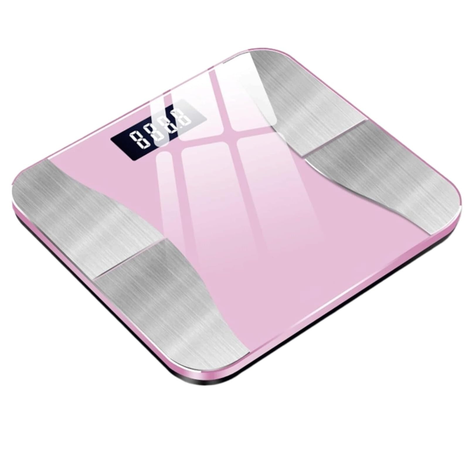 Body Fat Scale, Waga Łazienkowa Z Wyświetlaczem LED Cyfrowa Waga Do Pomiaru Tkanki Tłuszczowej Wielofunkcyjna Waga Do Użytku Domowego Body Weight Bathroom Scales(Pink)