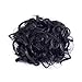 SWACC Short Messy Curly Dish Hair Bun Extension Easy Stretch hair Combs Clip in Ponytail Extension Scrunchie Chignon Tray Ponytail Hairpieces (Natural Color Close to Black-2#)