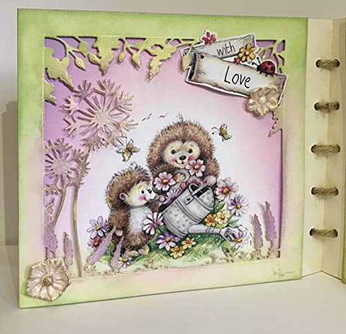 Hedgehog Friends Collection, Paper Craft Pads, Card Making Kit, Makes 80 Card Toppers, Works with Dies - Thumbnail 5
