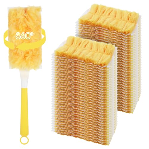 Image of Kifmurase 50Pcs 360 Heavy Duty Duster Refills, Disposable Duster Replacement Heads, Unscented Disposable Dusters Refills for Cleaning Home, Office, Corners, Blinds, Car (50 Refill + 1 Handle)