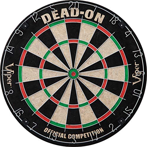 Viper Dead-On Tournament Bristle Steel Tip Dartboard Set with Staple-Free Bullseye, Metal Triangular