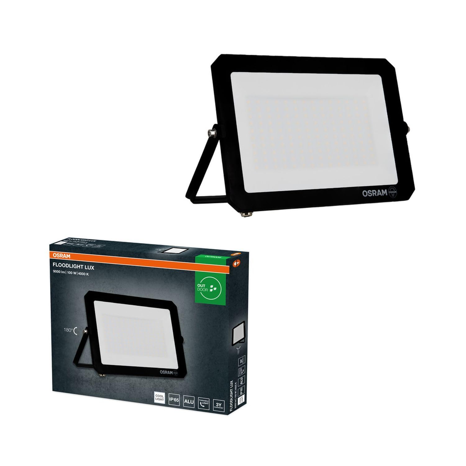 Licht-Erlebnisse LED Außenstrahler Aluminium Schwarz 4000 K IP65 Außen schwenkbar Hauswand Hof Einfahrt L:30 cm Flutlicht Garten