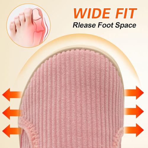 Image of Spesoul Wide Womens Slippers Adjustable House Shoes Indoor Outdoor Barefoot Slippers Cozy Walking Shoe Swollen Edema Diabetic Shoes