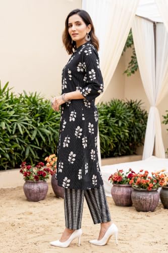 Image of MIRCHI FASHION Pure Cotton Plus Size Lucknowi Chikankari Kurta Set with Pant | 3XL 4XL 5XL Straight Kurta Pant Set | Ethnic Office Wear