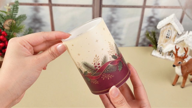 Image of Tujoe 3 Pcs Christmas Flameless Candle Burgundy Emerald Gold Pillar Candle
