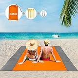 ISOPHO Picknickdecke 210 x 200 cm, Stranddecke Wasserdicht, Sandabweisende Campingdecke 4 Befestigung Ecken, Picknick/Strand Matte für den Strand, Campen, Wandern und Ausflüge