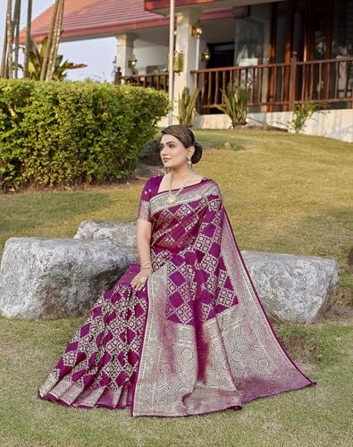 Image of Yashika Women's Pure Kanjivaram Silk Saree Soft Banarasi Style Wedding With Blouse Piece | Saree For Women | New Sari