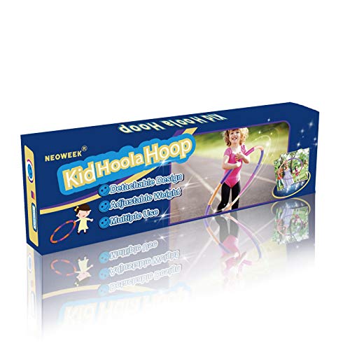 NEOWEEK Hoola Hoop for Kids, Detachable Adjustable Size Kids Hoola Hoop, Suitable for Girls, Boys and Pet Training (Pink-Purple-Yellow) - Thumbnail 7