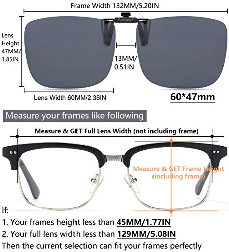 CAXMAN Polarized Clip On Sunglasses Over Prescription Glasses for Men Women UV Protection4