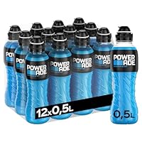Powerade Sports Mountain Blast, kalorienarmes Sportgetränk mit Fruchtmix-Geschmack, mit Elektrolyten, Sport Drink in stylischen Einweg Flaschen (12 x 500 ml)