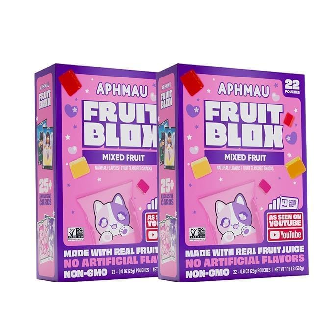 Fruit-Blox Aph-mau Mixed Fruit 2 Boxes Snacks, 22 Count