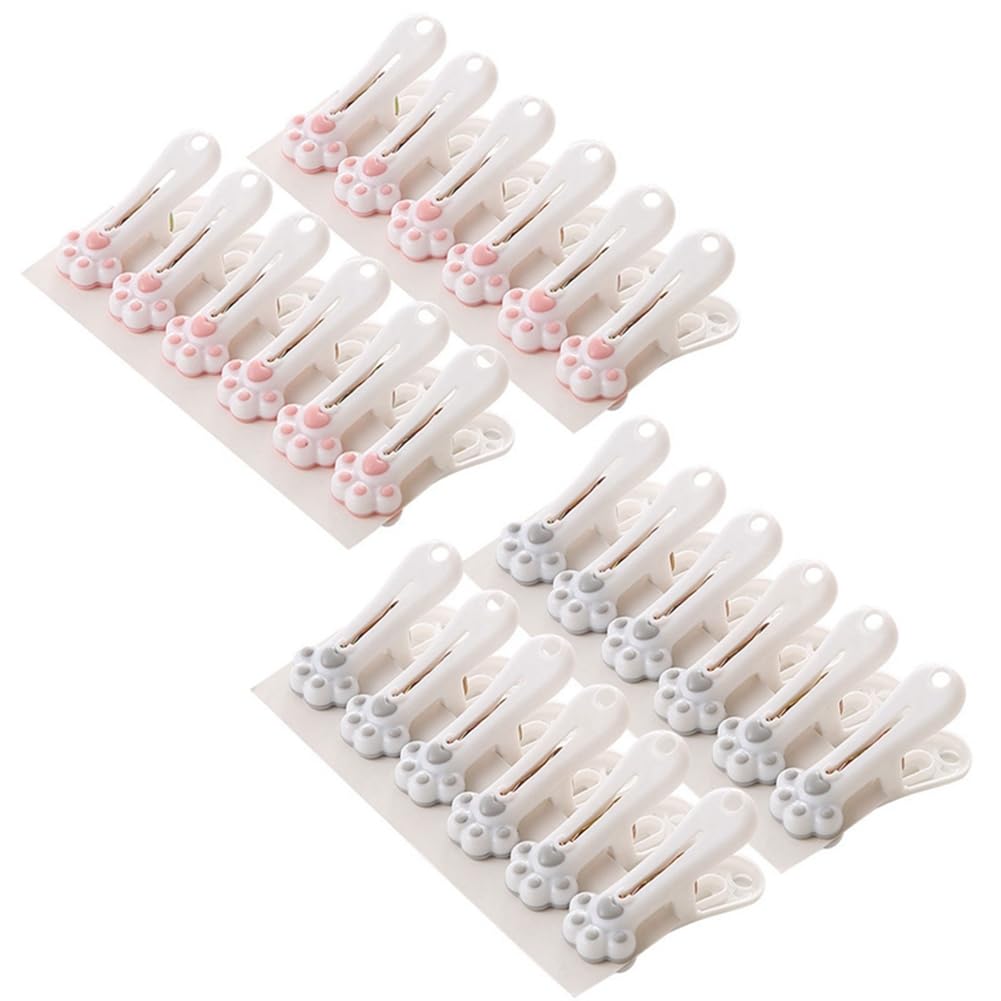 CTRLZS 24PCS Cat- Food Clips Clothes Pegs Lovely Practical Clamp for Snack Bags Photos