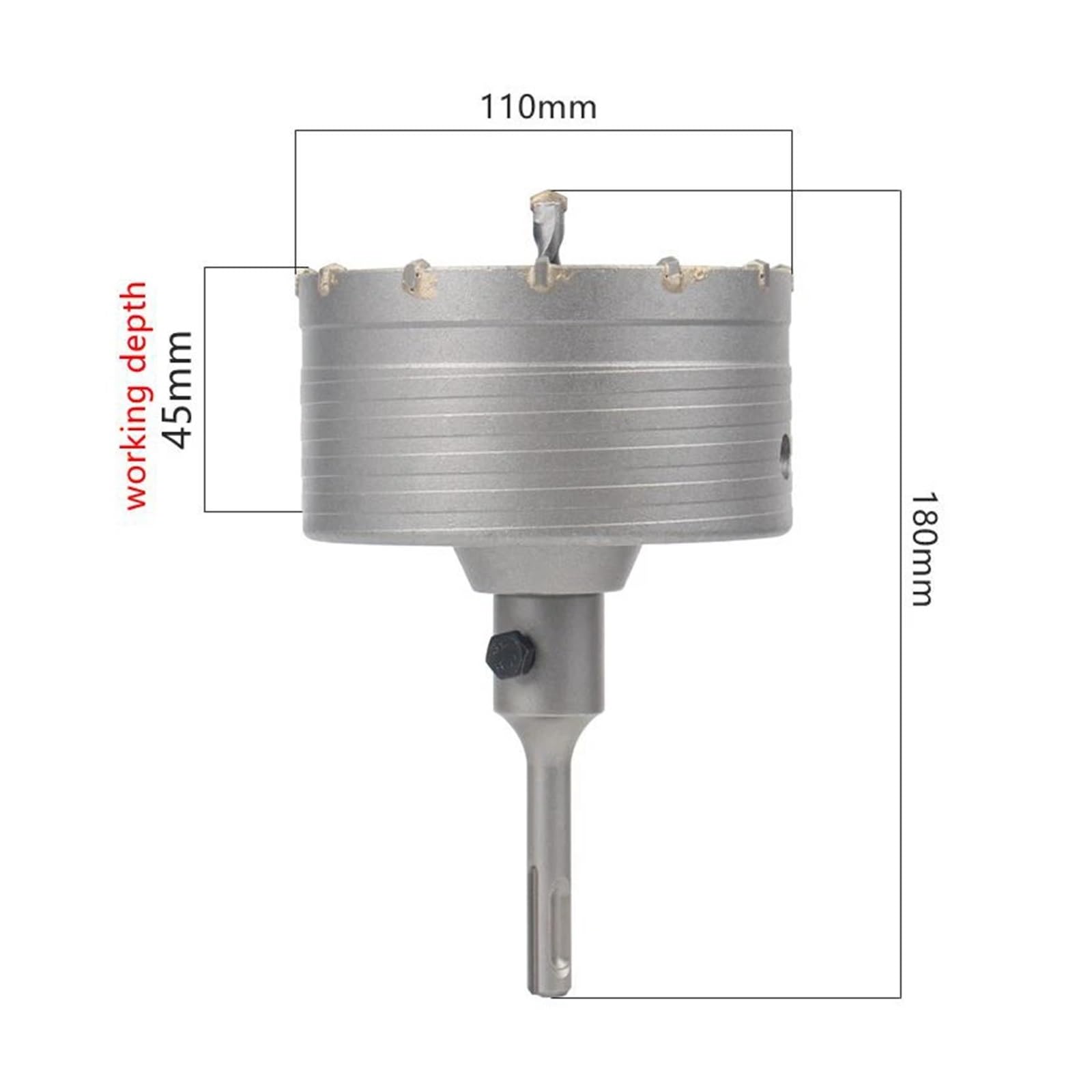 A Tazza In Lega Di Carburo For Calcestruzzo Da 110 Mm SDS PLUS Punta Da Trapano Elettrica Cava For Tubi Di Condizionamento Dell'aria Cemento Pietra