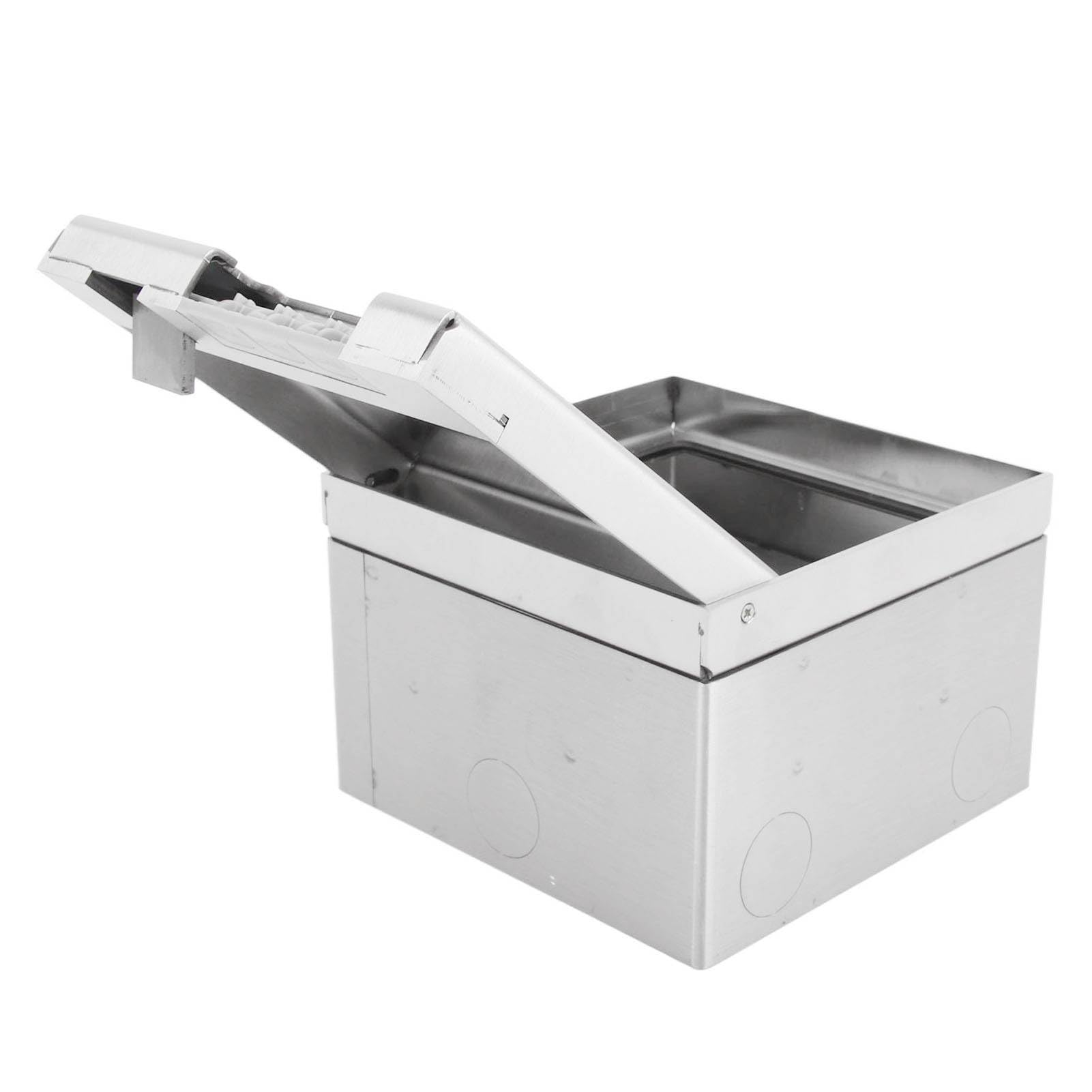 Bewinner Scatola di Derivazione da Incasso a Pavimento con 2 Prese, Presa Impermeabile Ignifuga per PC in Acciaio Inossidabile 16A 4000W per Casa, Ufficio, Hotel, Scuola