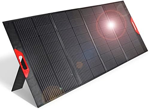 DOKIO 220W Pro 18V Portable Solar Panel Kit Folding Solar Charger for 12v Batteries/Power Station AGM LiFePo4 RV Camping Trailer Car Marine………