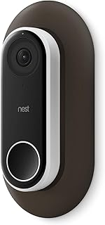 elago Placa de pared diseñada para Google Nest Hello Wall Plate (cableado) [marrón oscuro] – Compatible con Google Nest Hello Smart WiFi, timbre de video WiFi, uso con cuña ajustable [patente