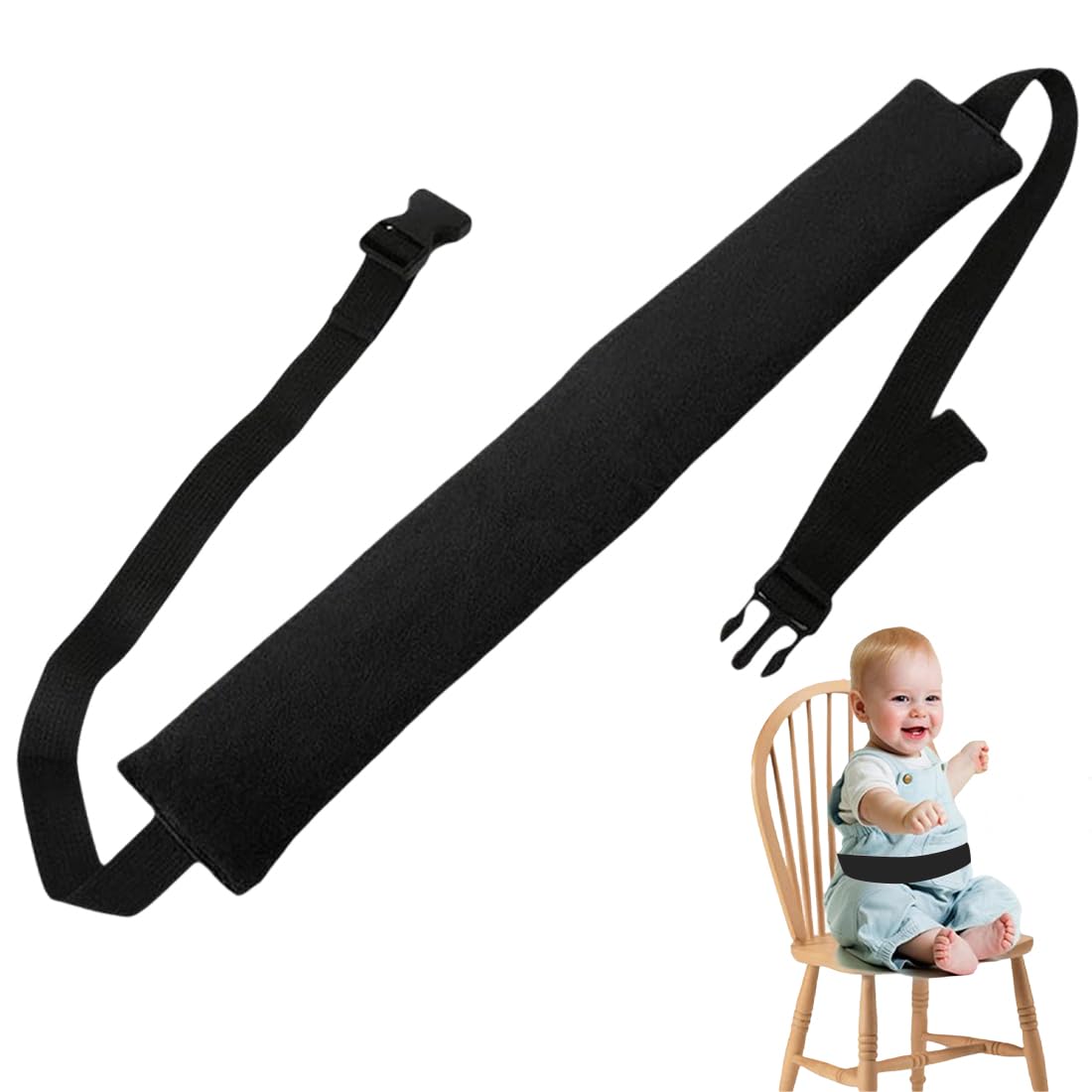 GXGM 1 Pezzi Cinture Seggiolone Pappa Universale, Cinturino Sicurezza Bambini, Cinghia Passeggino,Adatto Per Sdraietta Neonati, Sedie E Carrelli Per Stokke Tripp Trapp(Nero)