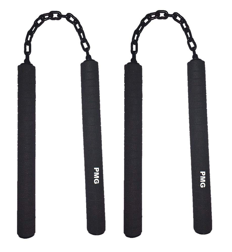 PMG Nunchaku, Handle 10" with 9" Black Metal Chain,Pack of 1,(Martial Art & Equipment nanchaku) (2 Piece, Black) (B07C8GVJP9) Amazon Price History, Amazon Price Tracker